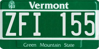VT license plate ZFI155