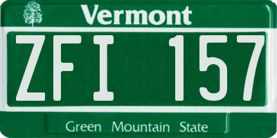 VT license plate ZFI157