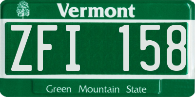 VT license plate ZFI158