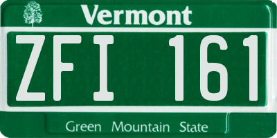 VT license plate ZFI161