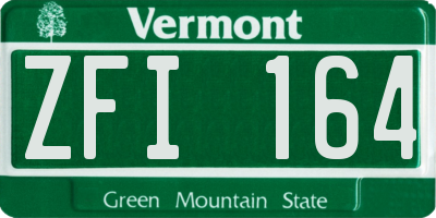 VT license plate ZFI164