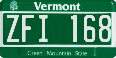 VT license plate ZFI168