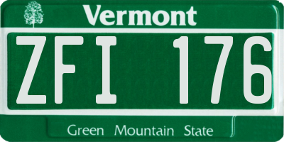 VT license plate ZFI176