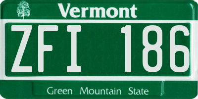 VT license plate ZFI186