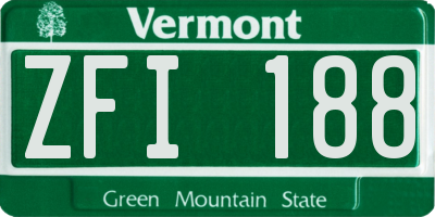 VT license plate ZFI188