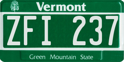 VT license plate ZFI237