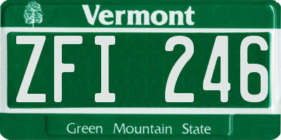 VT license plate ZFI246