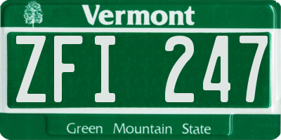 VT license plate ZFI247