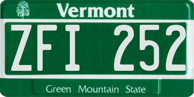 VT license plate ZFI252