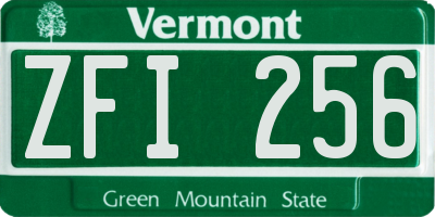 VT license plate ZFI256