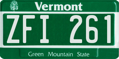 VT license plate ZFI261