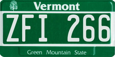 VT license plate ZFI266