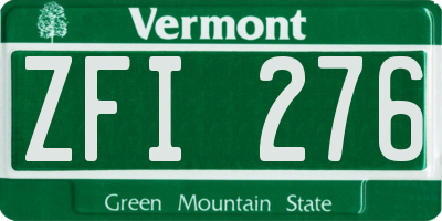 VT license plate ZFI276