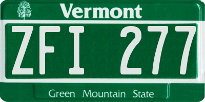 VT license plate ZFI277