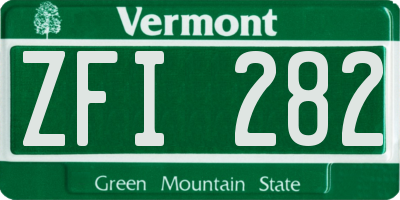 VT license plate ZFI282