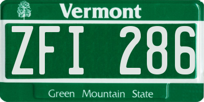 VT license plate ZFI286