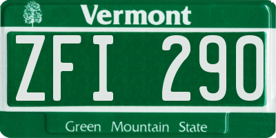 VT license plate ZFI290