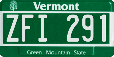 VT license plate ZFI291