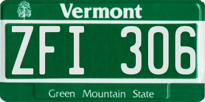 VT license plate ZFI306