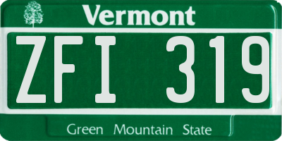 VT license plate ZFI319