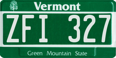 VT license plate ZFI327