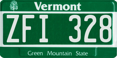 VT license plate ZFI328
