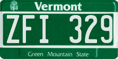 VT license plate ZFI329
