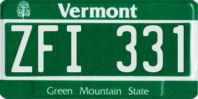 VT license plate ZFI331