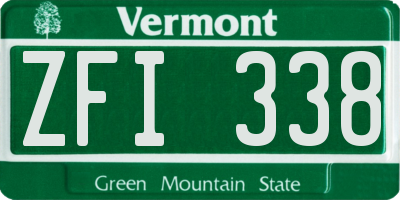 VT license plate ZFI338