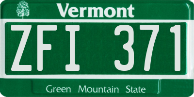 VT license plate ZFI371
