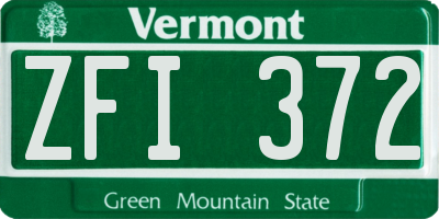 VT license plate ZFI372