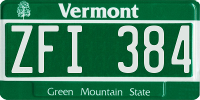 VT license plate ZFI384