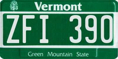 VT license plate ZFI390