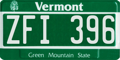 VT license plate ZFI396