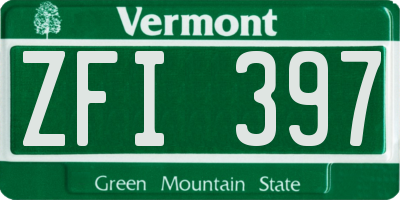 VT license plate ZFI397
