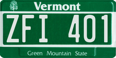 VT license plate ZFI401