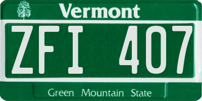 VT license plate ZFI407