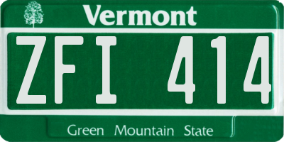 VT license plate ZFI414