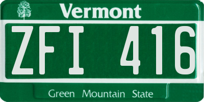 VT license plate ZFI416