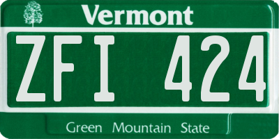 VT license plate ZFI424