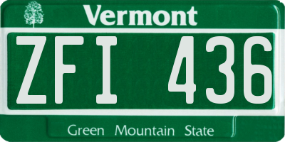 VT license plate ZFI436