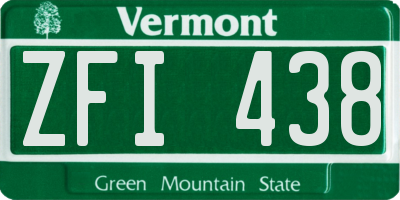 VT license plate ZFI438