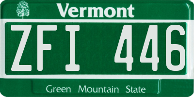 VT license plate ZFI446