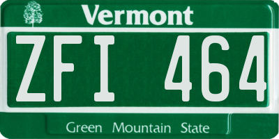 VT license plate ZFI464