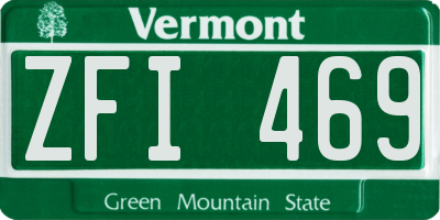 VT license plate ZFI469