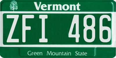 VT license plate ZFI486