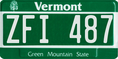 VT license plate ZFI487