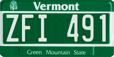 VT license plate ZFI491