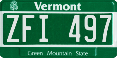 VT license plate ZFI497