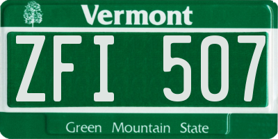 VT license plate ZFI507
